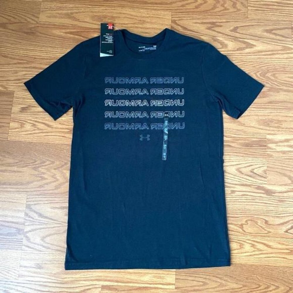💖MEGA SALE💖Under Armour Men's T-Shirt Wordmark Cotton Black 001 1364693